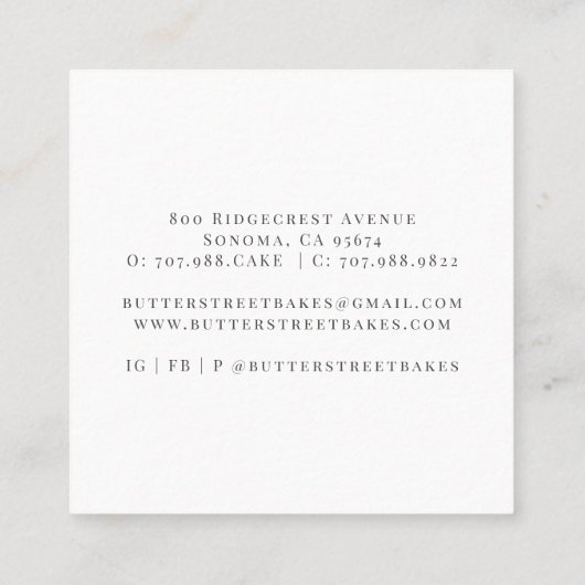 ベーカリーパティシシェフ スクエア名刺 (裏面)