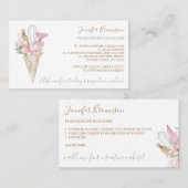 ベーカリーパティシピンクフラワーズボホクリエイティブシェフ 名刺 (正面/裏面)