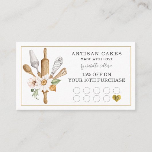 ベーカリーパティシフベーカーズツールロイヤリティパンチカード ロイヤリティカード (正面)