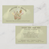 ベーカリーパティスリーのシェフ素朴なデザインかわいい 名刺 (正面/裏面)