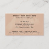 ベーカリーパティスリーのシェフrusticロゴかわいい 名刺 (裏面)