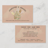 ベーカリーパティスリーのシェフrusticロゴかわいい 名刺 (正面/裏面)