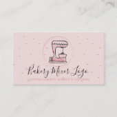 ベーカリーパティスリーのロゴサークルのピンク 名刺 (正面)