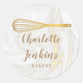 ベーカリーパティスリー大理石スワーズ金ゴールドウィスク ラウンドシール (正面)