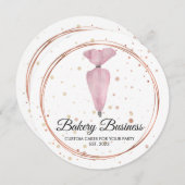 ベーカリーパティスリー水の色ケーキデコール 招待状 (正面/裏面)