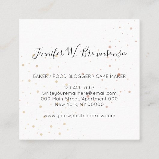 ベーカリーパティスレークリームバッグ スクエア名刺 (裏面)