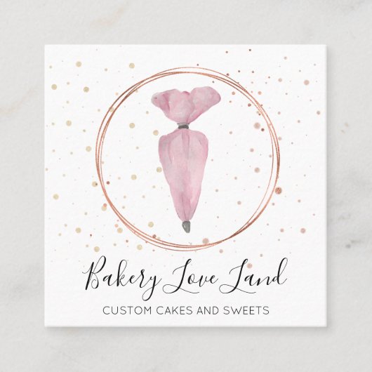 ベーカリーパティスレークリームバッグ スクエア名刺 (正面)