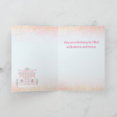 ベーカリーパーソナライズされたハッピーバースデーピンクグリッター カード (内部)