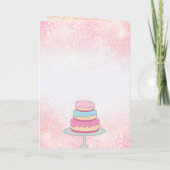 ベーカリーパーソナライズされたハッピーバースデーピンクグリッター カード (裏面)