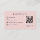 ベーカリーパーソナライズされたピンク 名刺 (裏面)