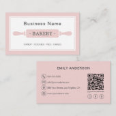 ベーカリーパーソナライズされたピンク 名刺 (正面/裏面)