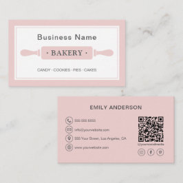 ベーカリーパーソナライズされたピンク 名刺