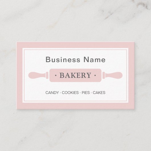 ベーカリーパーソナライズされたピンク 名刺 (正面)