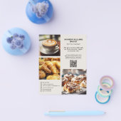 ベーカリーパーソナライズされたフォトソーシャルメディアQR チラシ (シングル)