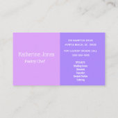 ベーカリーパープルカップケーキ名刺 名刺 (裏面)