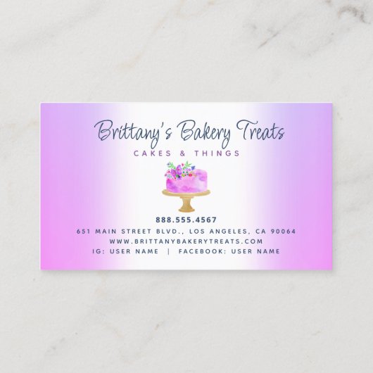 ベーカリーパープルケグラデーションーキグリッタードリップスぺストリーシェフ ロイヤリティカード (裏面)