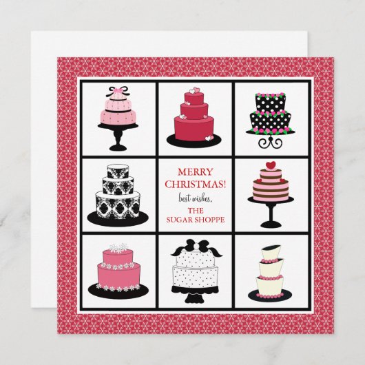 ベーカリービジネスのクリスマスカード シーズンカード (正面/裏面)