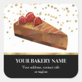 ベーカリービジネスチーズケーキ紙吹雪 スクエアシール (正面)