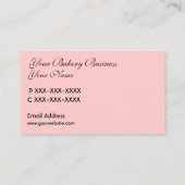 ベーカリービジネスピンクのストライブ柄のカスタマイズ可能なカード 名刺 (裏面)