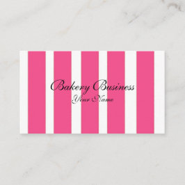 ベーカリービジネスピンクのストライブ柄のカスタマイズ可能なカード 名刺
