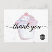 ベーカリービジネスロゴ水彩カップケーキキュート ポストカード (正面)