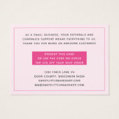 ベーカリーピンクつや消しサンキューディスカウントビジネス (裏面)