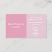 ベーカリーピンクのカップケーキの名刺 名刺 (裏面)