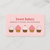 ベーカリーピンクカップケーキエレガント 名刺 (正面)