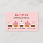 ベーカリーピンクカップケーキエレガント 名刺 (裏面)