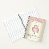 ベーカリーピンクケーキデザートグリッタードリップシェフ金ゴールド ノートブック (内部)