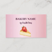 ベーカリーピンクケーキベーカリー菓子QRコード写真 名刺 (正面)