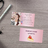 ベーカリーピンクケーキベーカリー菓子QRコード写真 名刺