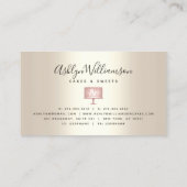 ベーカリーピンクケーキ金ゴールドグリッタードリップデザート金ゴールド 名刺 (裏面)