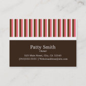 ベーカリーピンクケーキ&ストライプホテルズチャブビジネスカード 名刺 (裏面)