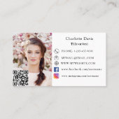 ベーカリーピンクフォトソーシャルメディアQRコード 名刺 (裏面)