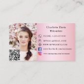 ベーカリーピンクベーカリー菓子カップケーキQRコードフォト 名刺 (裏面)