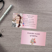 ベーカリーピンクベーカリー菓子カップケーキQRコードフォト 名刺