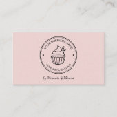 ベーカリーピンク自分のロゴQRソーシャルメディア 名刺 (正面)