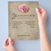 ベーカリーフライヤークッキーハートバレンタインセール チラシ (手)