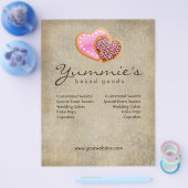 ベーカリーフライヤークッキーハートバレンタインセール チラシ (シングル)