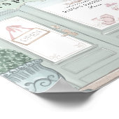 ベーカリーフランスのカフェパティスリーグリーンバックドロップ ポスター (角)