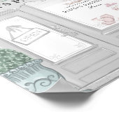 ベーカリーフランスのカフェパティスリーグレーバックドロップ ポスター (角)