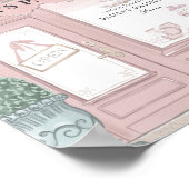 ベーカリーフランスのカフェパティスリーピンク背景 ポスター (角)