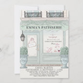 ベーカリーフランスのグリーンドライブバイベビーシャワー 招待状 (正面)