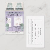 ベーカリーフランスのパティスリーカフェラベンダーパープル 名刺 (正面/裏面)