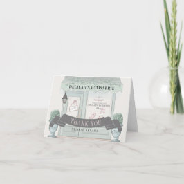 ベーカリーフランスのパティスリーパリグリーンバルミツワー サンキューカード