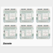 ベーカリーフランスのパティスリーパリグリーンバルミツワー スクエアシール (シート)