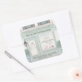 ベーカリーフランスのパティスリーパリグリーンバルミツワー スクエアシール (封筒)