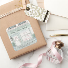 ベーカリーフランスのパティスリーパリグリーンバルミツワー スクエアシール