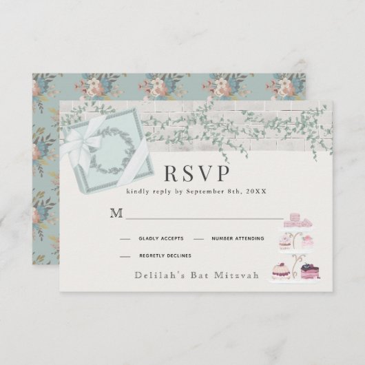 ベーカリーフランスのパティスリーパリグリーンバルミツワー 出欠カード (正面/裏面)